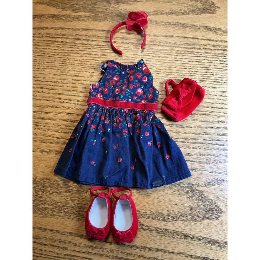 American Girl Jani & Jack doll wrapped in roses party Dress Shoes Purse Headband